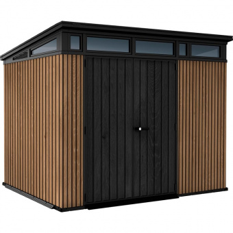 Сарай пластиковый Пент (PENT) 9×7 серый, коричневый