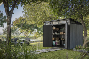 Сарай пластиковый Пент (PENT) 9×7 серый, коричневый
